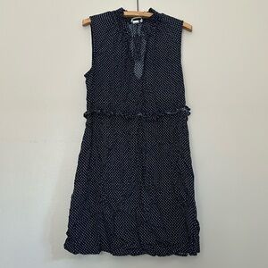 H&M navy polka dot midi dress